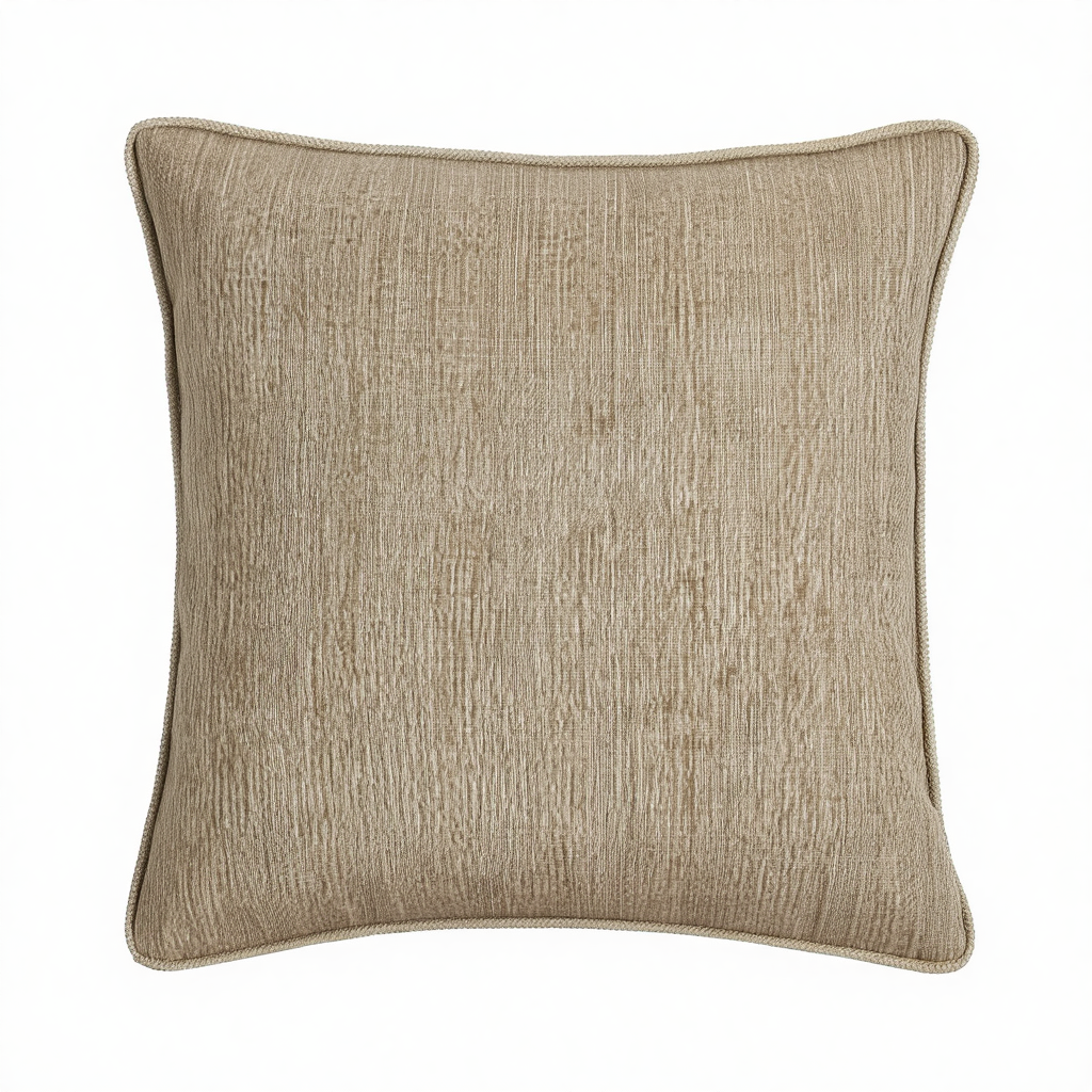 Beige Textured Throw Pillow