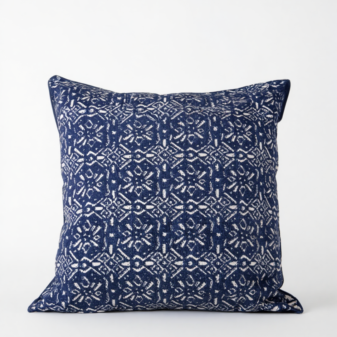 Decorative Blue Patterned Cushion