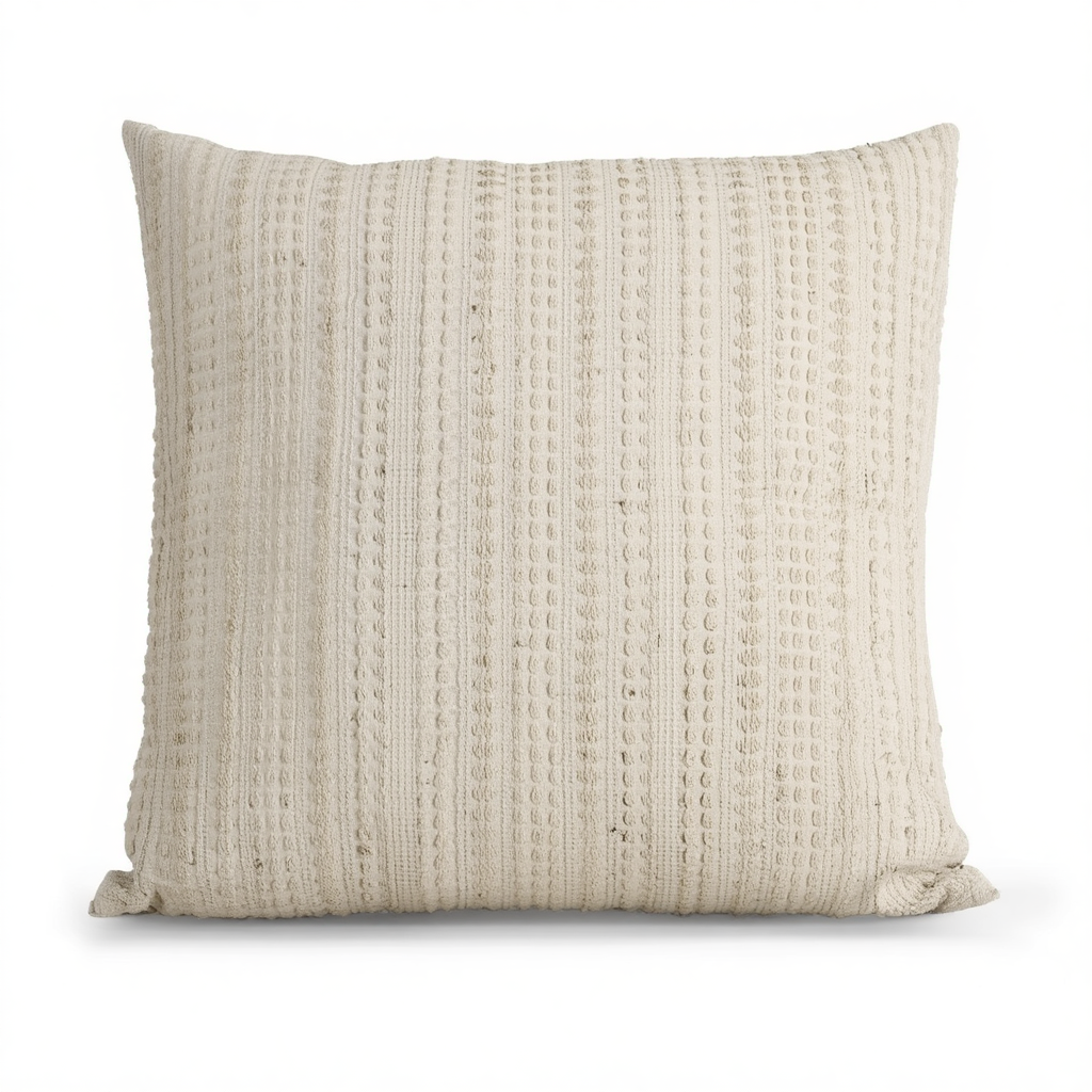 Textured Cream Throw Pillow