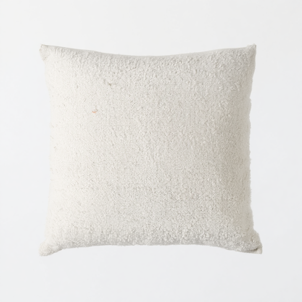 Textured Off-White Throw Pillow