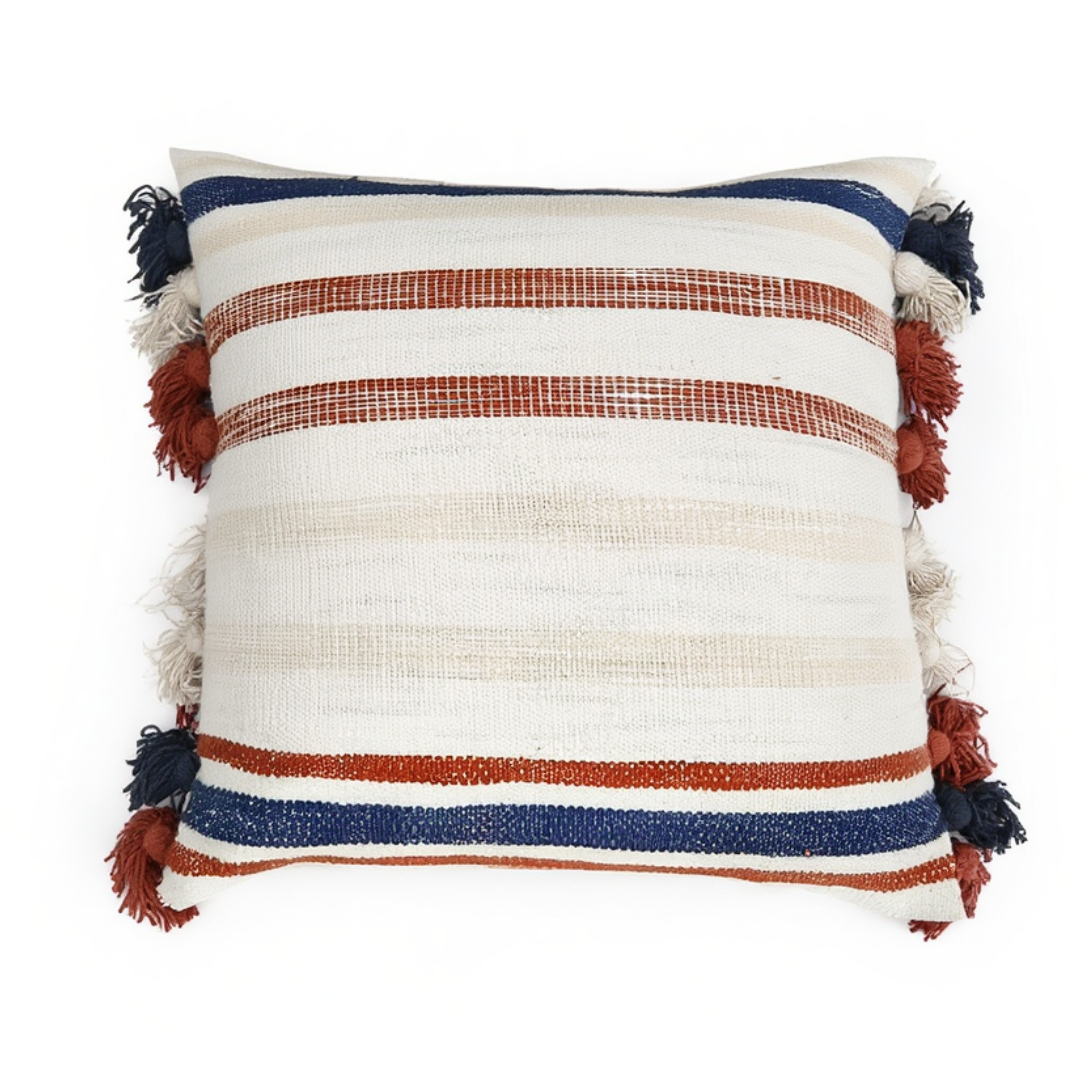Handwoven Striped Boho Cushion