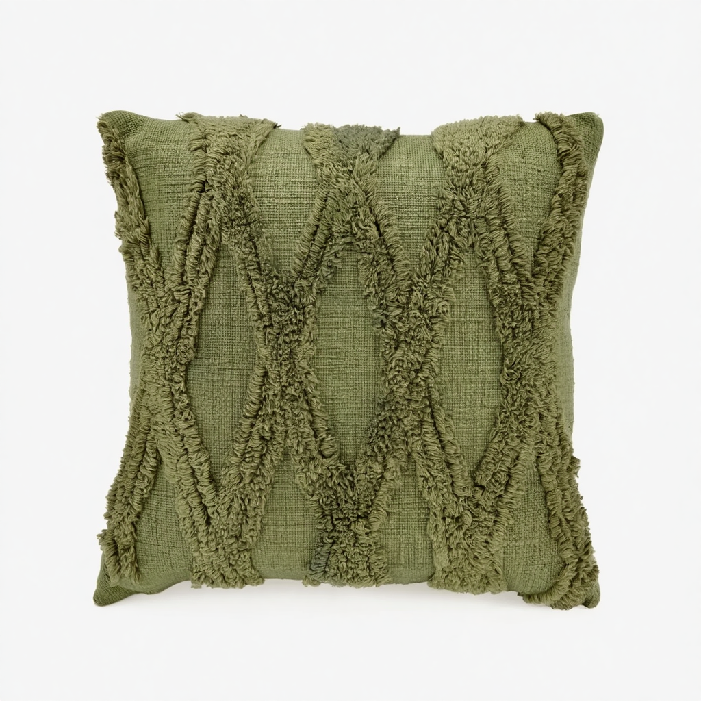 Textured Olive Green Cushion