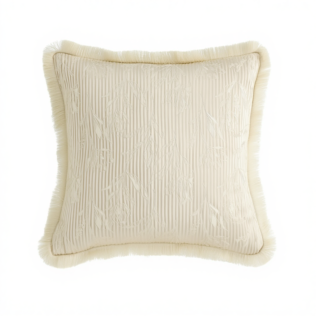 Elegant Cream Throw Pillow