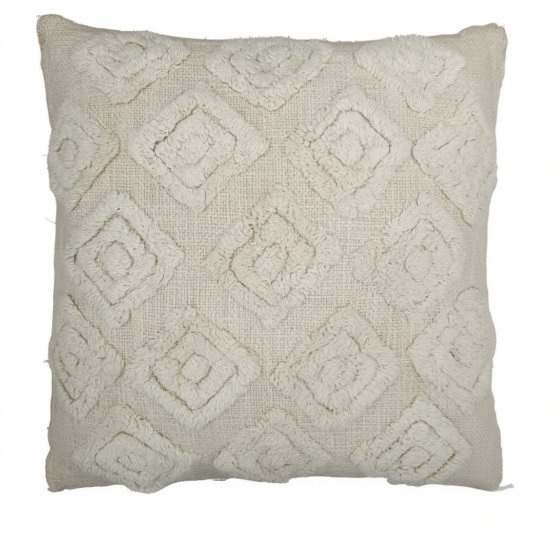 Textured Cream Throw Pillow
