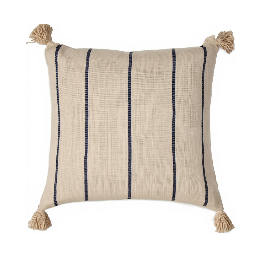 Striped tassel decorative pillow