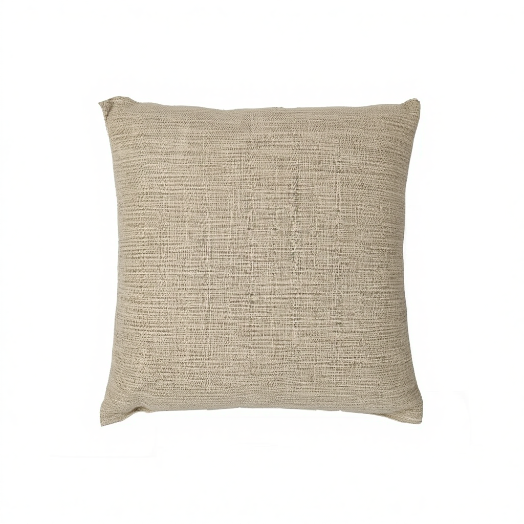 Textured Beige Throw Pillow