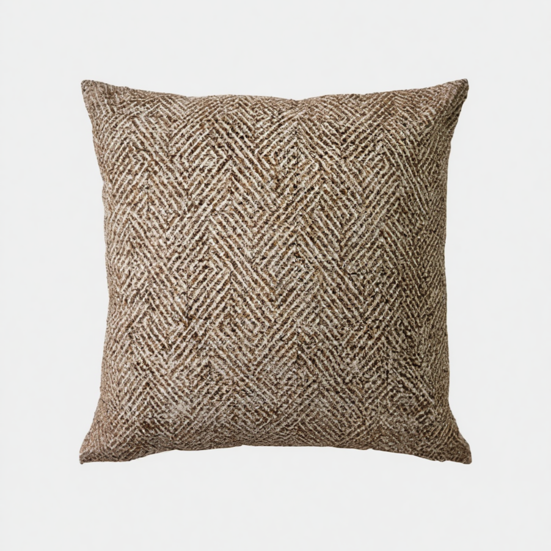 Brown Textured Throw Pillow