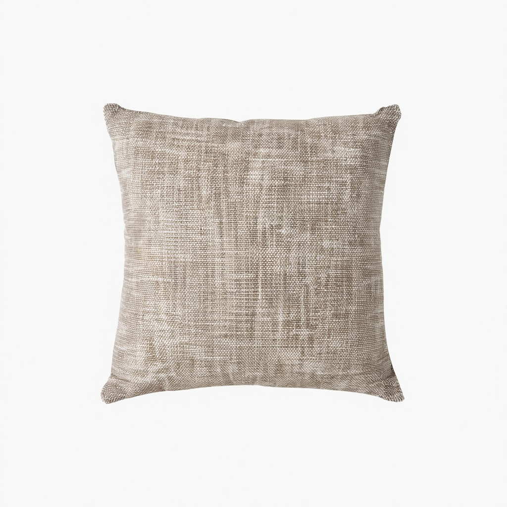 Textured Beige Throw Pillow