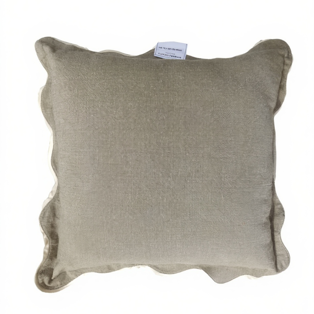 Beige Linen Decorative Pillow