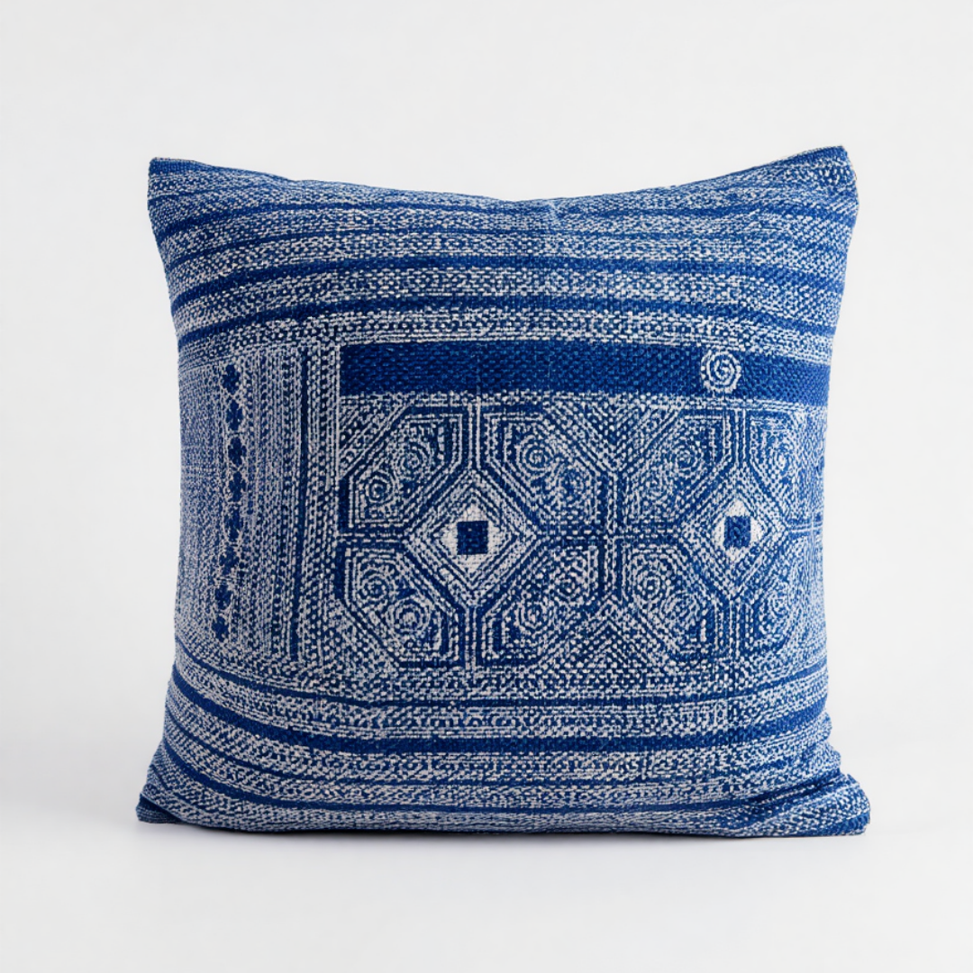 Blue Geometric Throw Pillow