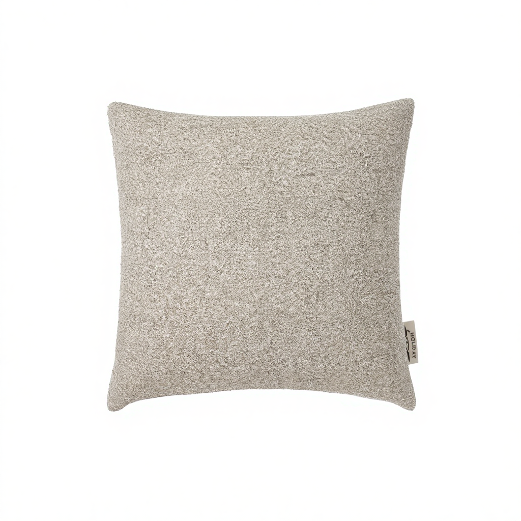 Beige Textured Throw Pillow