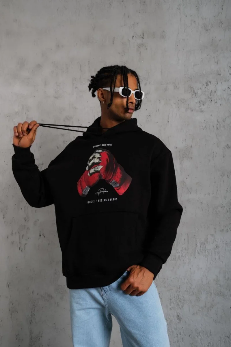 Siyah Baskılı Sweatshirt