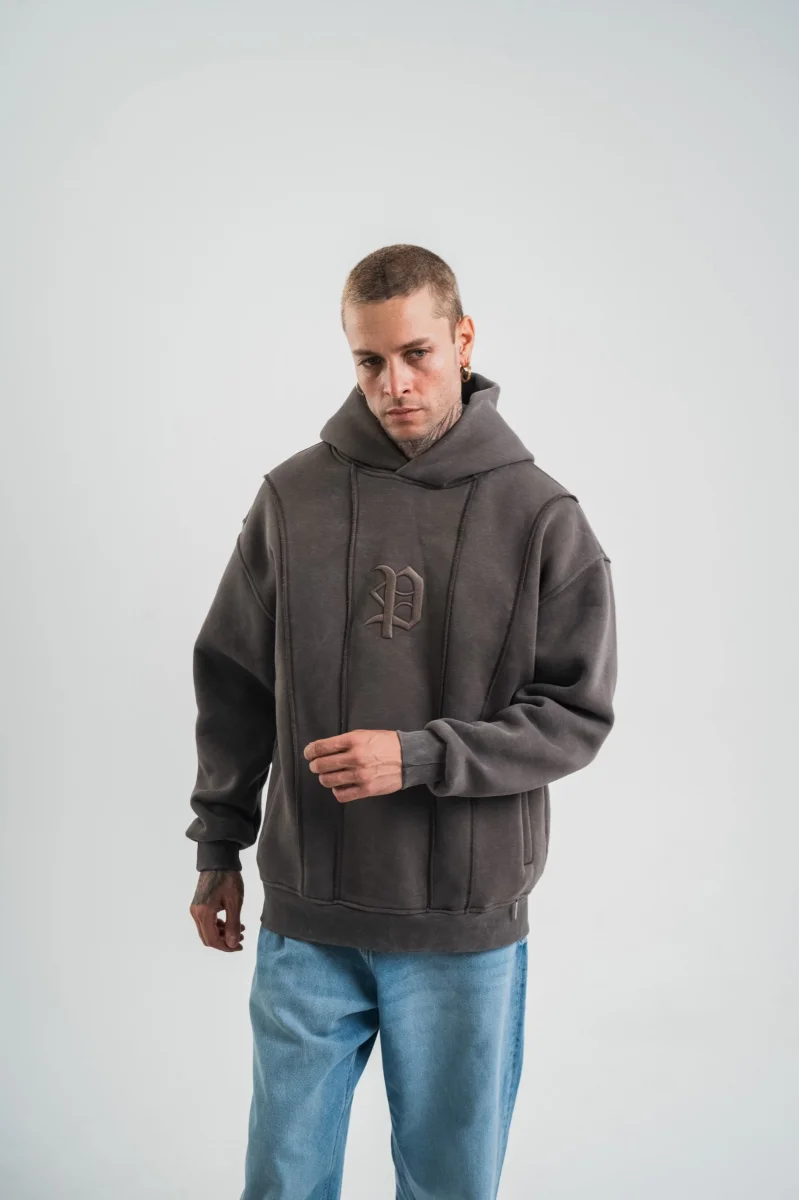 Koyu Füme Kapüşonlu Sweatshirt