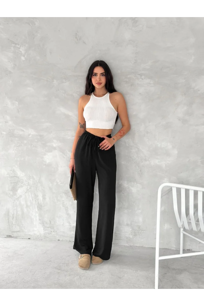 Ayrobin Oversize Kadın Pantalon - Siyah