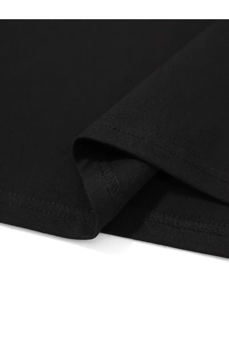 20/1 Penye Compack Uçak Baskılı Oversize Bisiklet Yaka Kısa Kol T-shirt - Siyah 