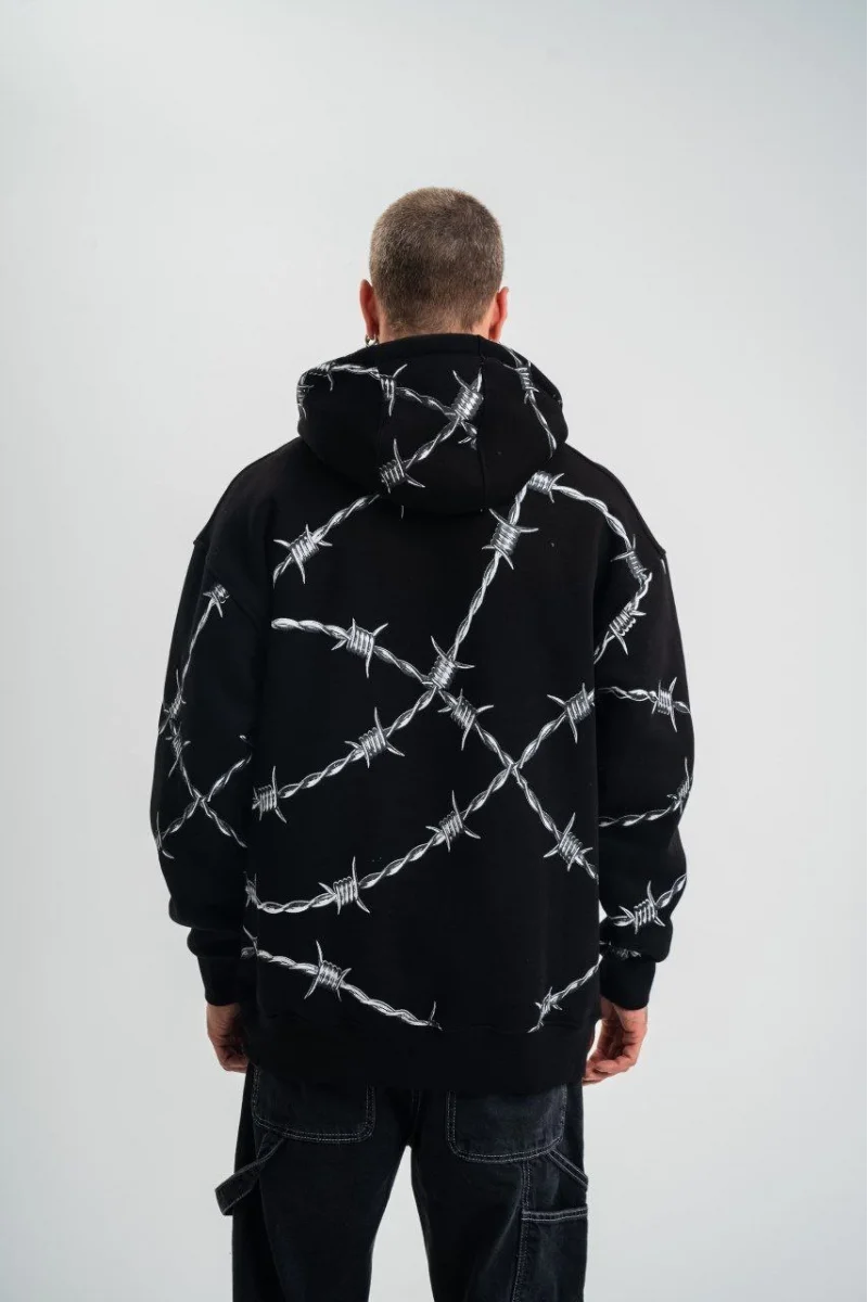 Polizei Siyah Kapüşonlu Sweatshirt