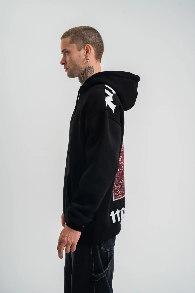 Siyah Kapüşonlu Sweatshirt