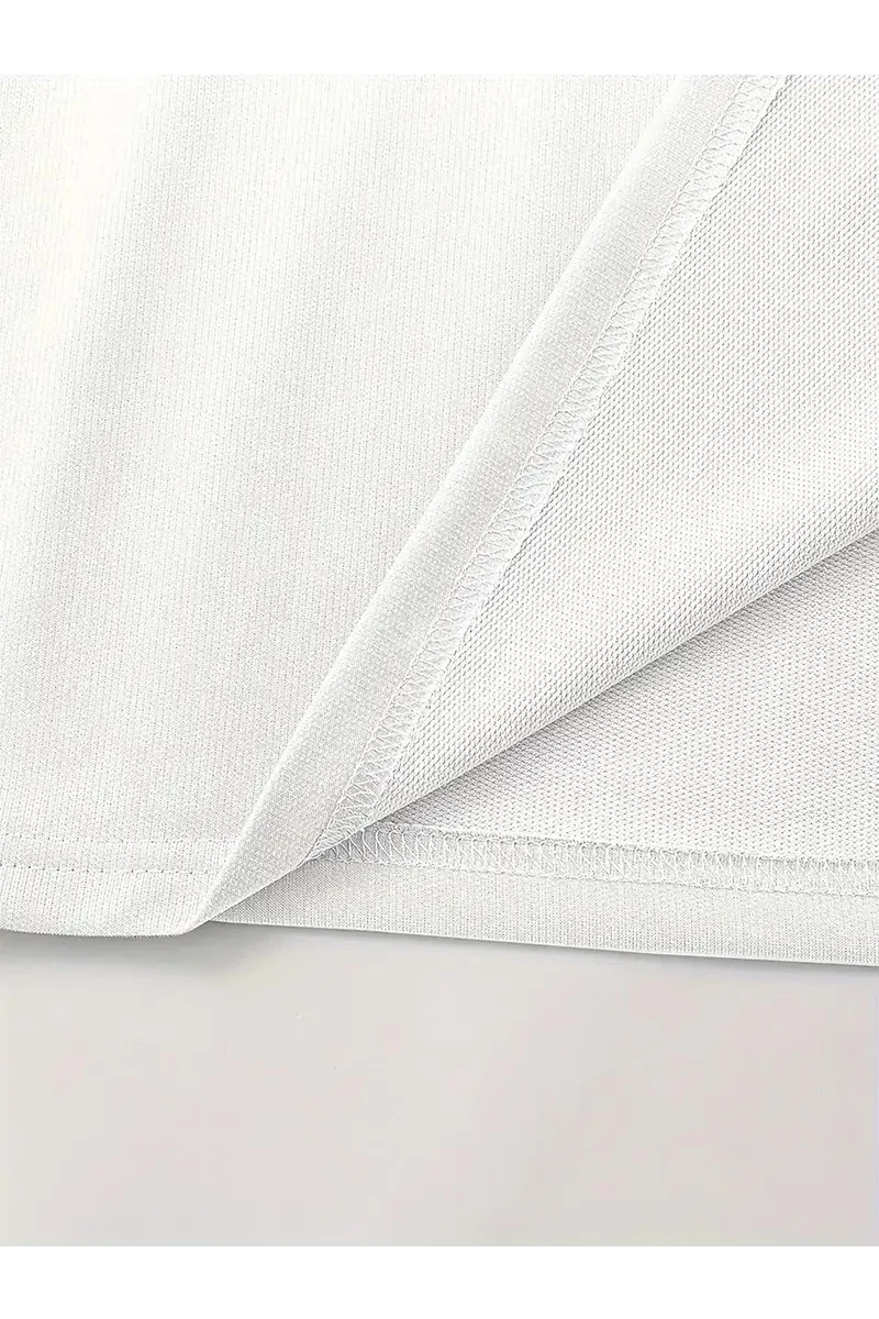 LB Ön Arka Baskılı Oversize Bisiklet Yaka Yazlık T-shirt - Beyaz