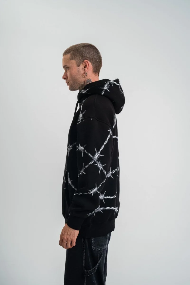 Polizei Siyah Kapüşonlu Sweatshirt