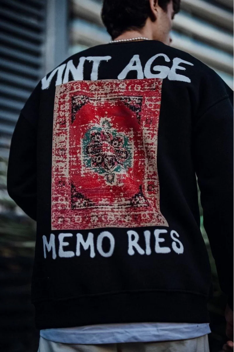 Siyah Vintage Sweatshirt