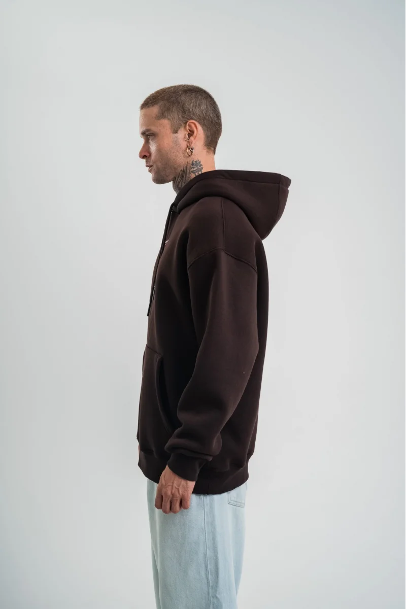 Kahve Kapüşonlu Sweatshirt