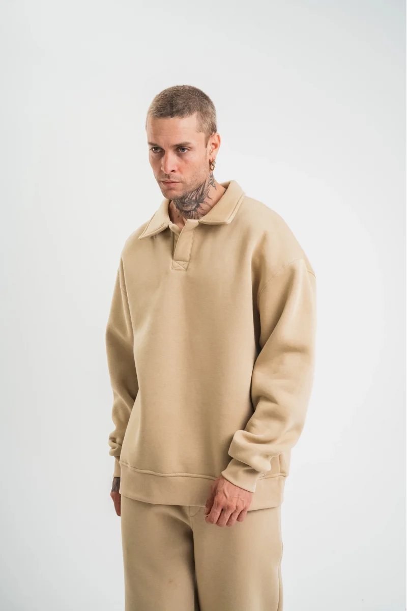Bej Renkli Oversize Sweatshirt