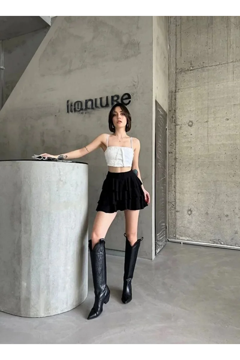 Kadın Mykonos Basic Etek - Siyah