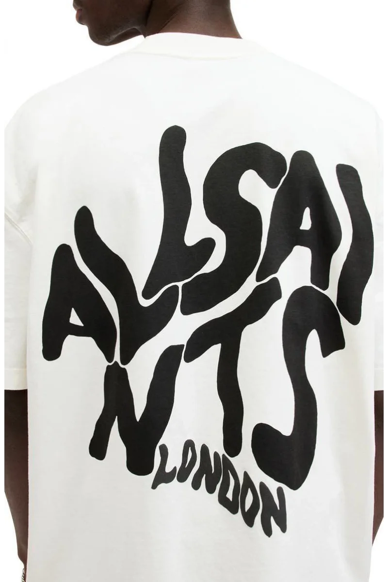 Erkek Baskılı Oversize T-shirt - Beyaz