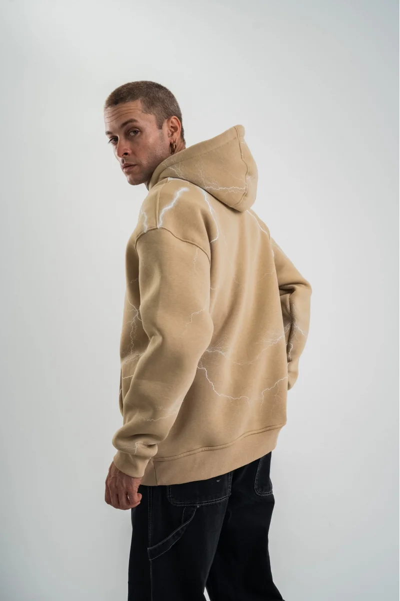 Bej Renkli Kapüşonlu Sweatshirt