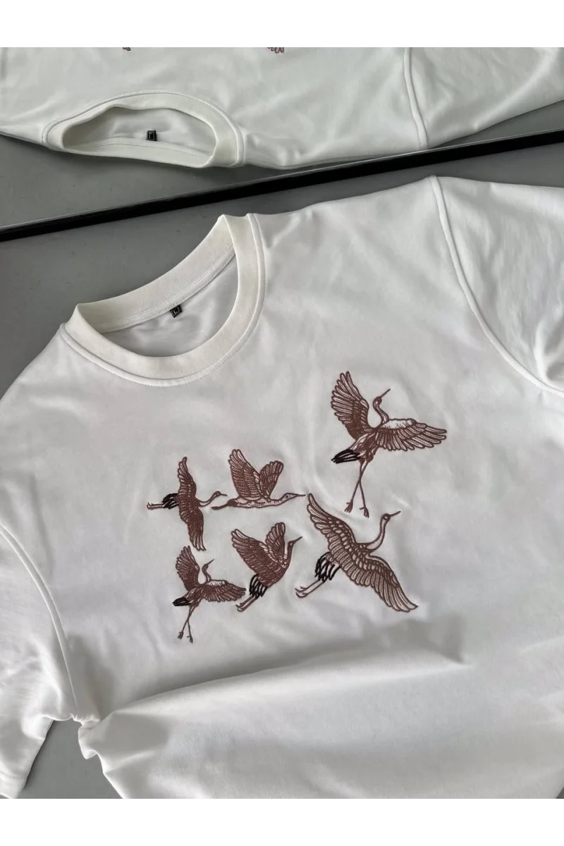 Unisex Nakış İşlemeli T-Shirt