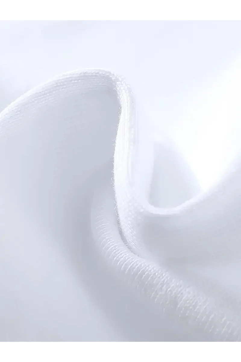 Erkekler için Rahat Büyük Beden Kısa Kollu Tişört - Beyaz