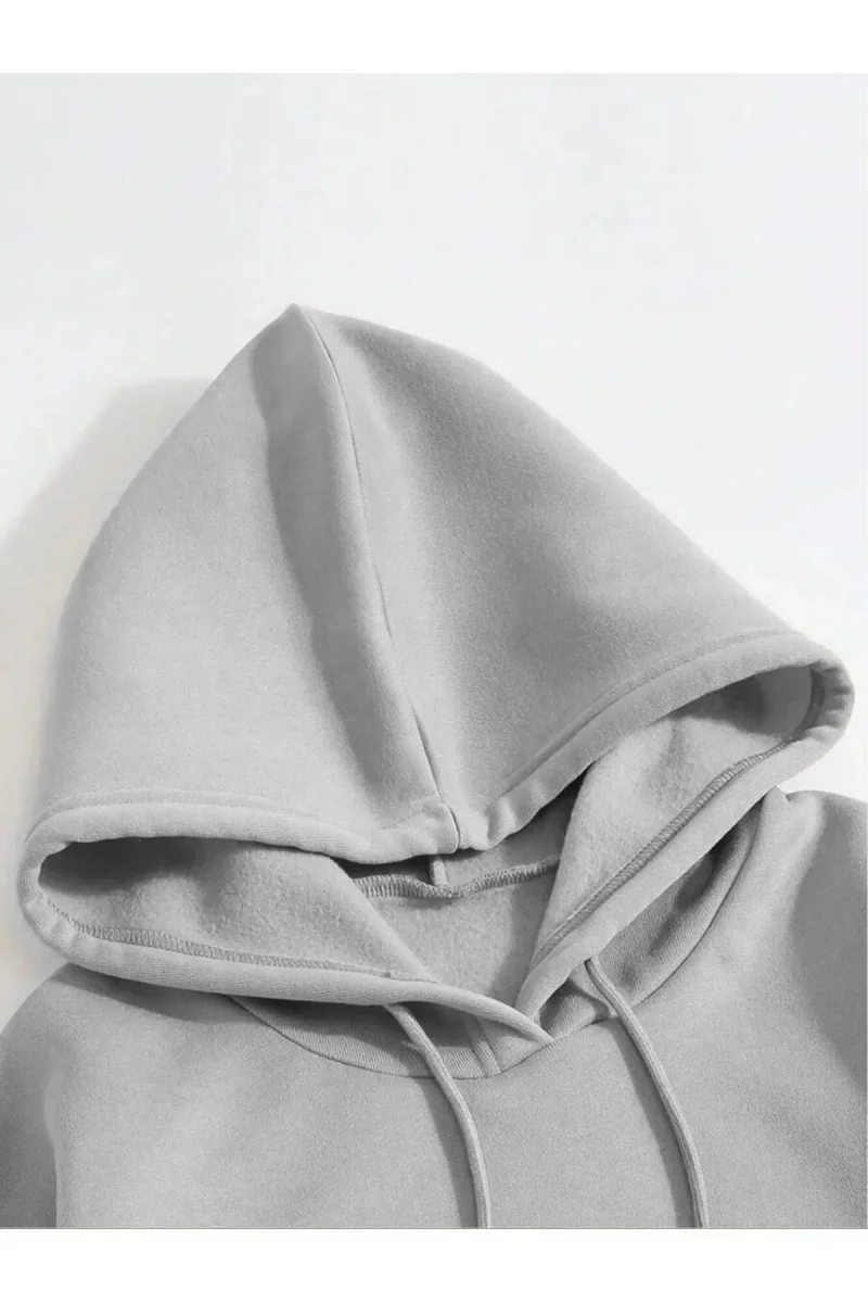 Gri Kapüşonlu Sweatshirt