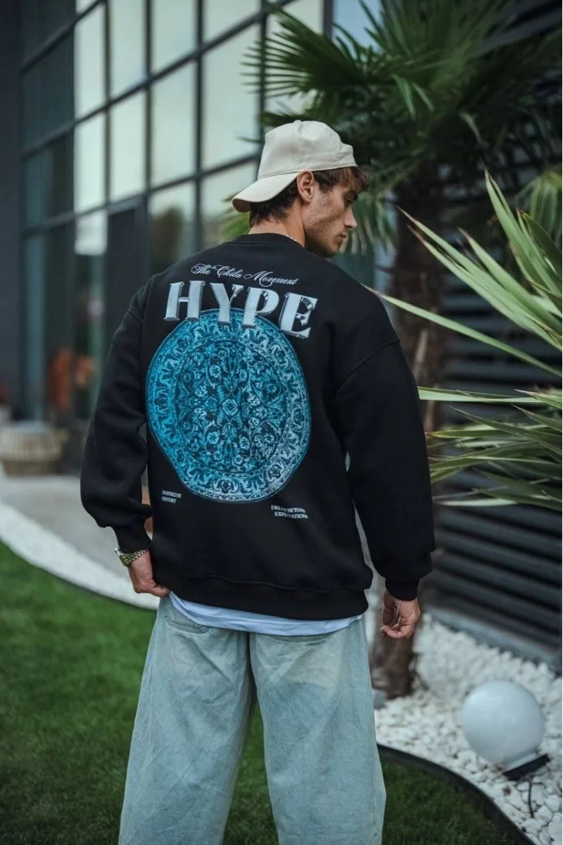 Siyah Hype Sweatshirt