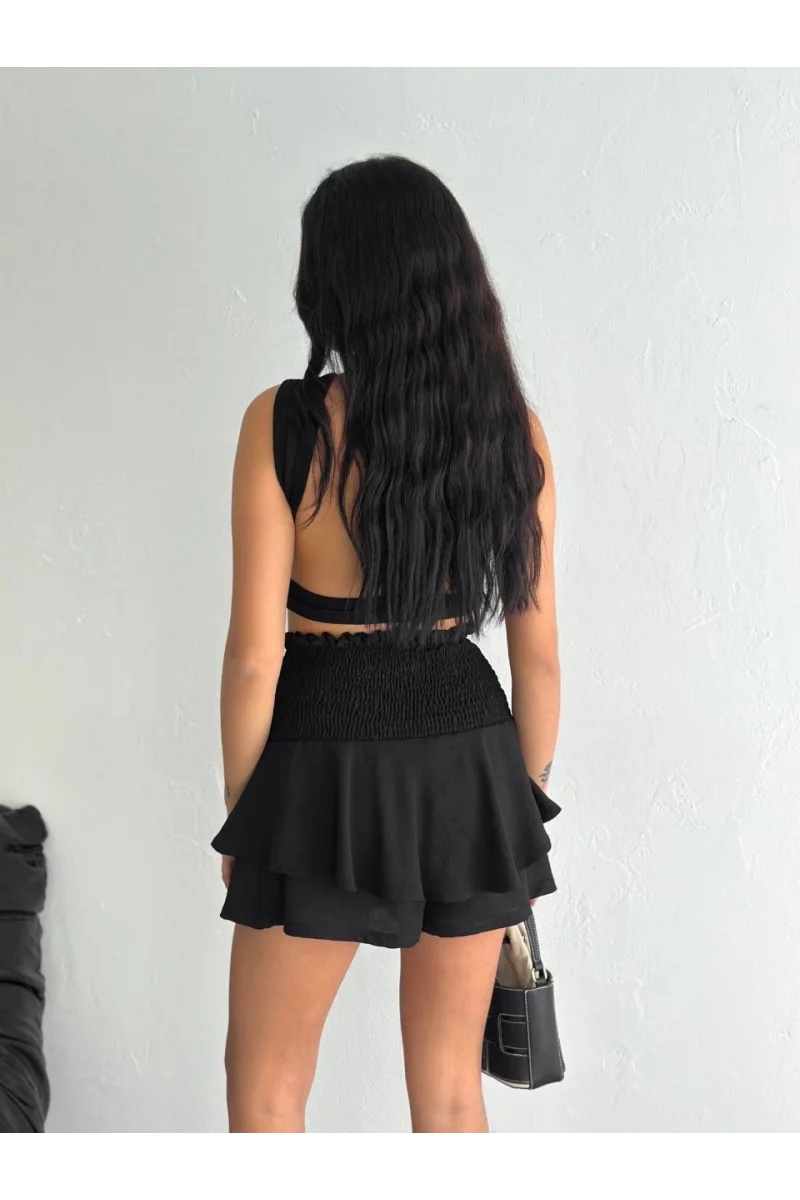 Ayrobin Şortlu Etek - Siyah