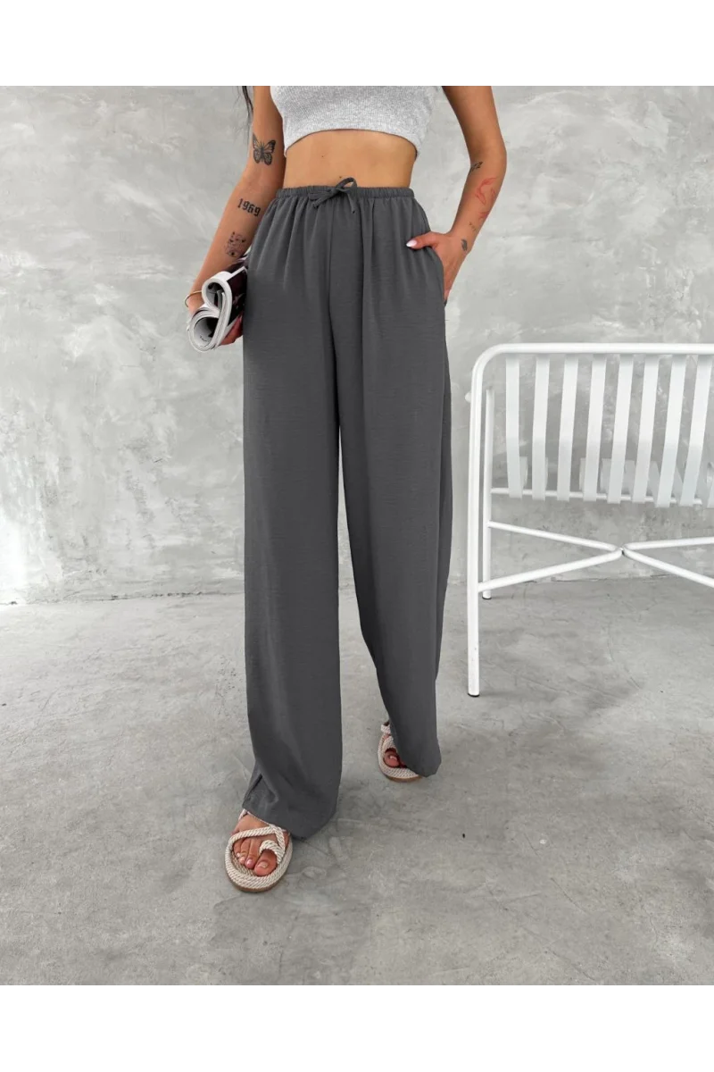 Ayrobin Oversize Kadın Pantalon - Füme