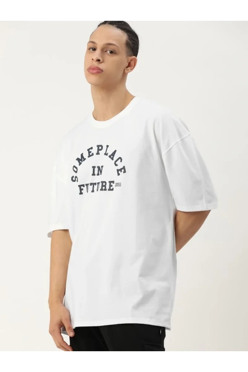 Erkek Baskılı Oversize T-shirt