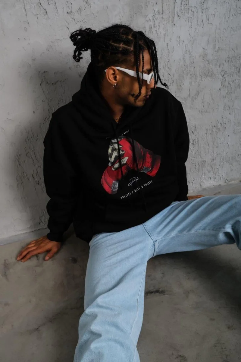 Siyah Baskılı Sweatshirt