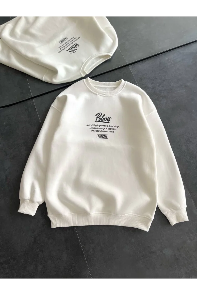 Beyaz oversize sweatshirt