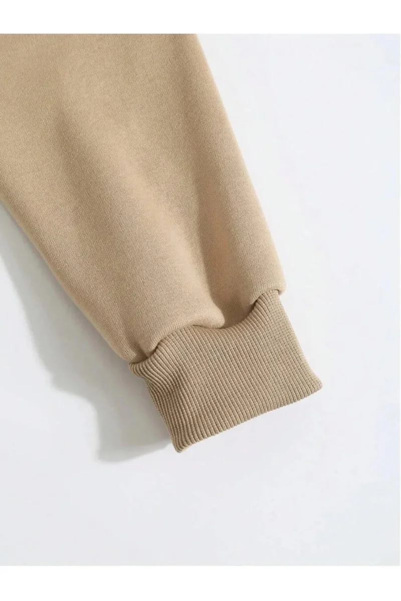 Bej Kapüşonlu Sweatshirt