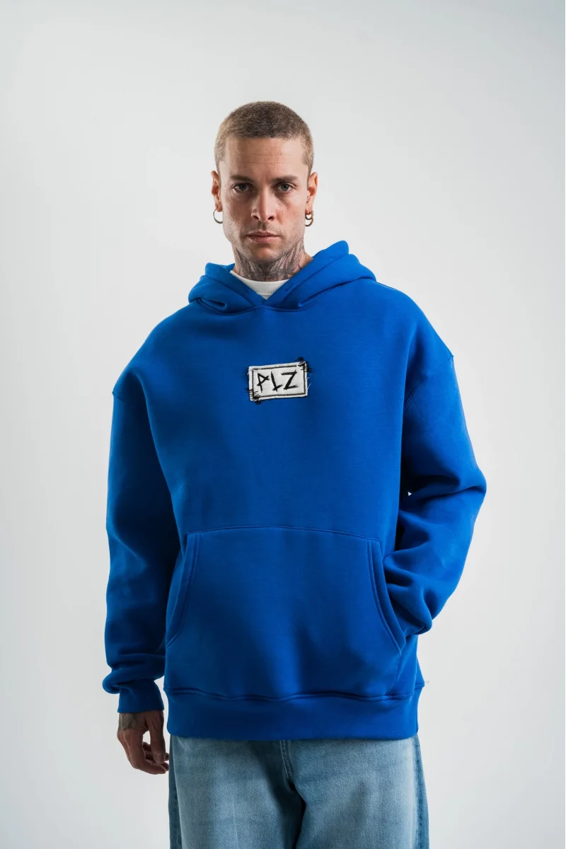Mavi Kapüşonlu Sweatshirt