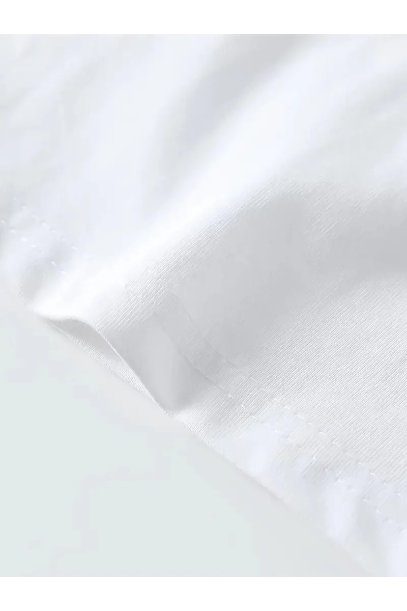 Erkekler için Rahat Büyük Beden Kısa Kollu Tişört - Beyaz