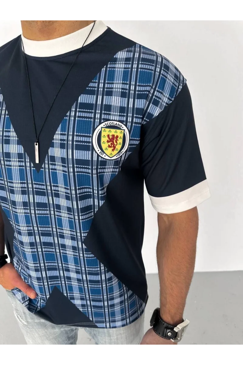 Unisex Bisiklet Yaka Baskılı Oversize T-Shirt