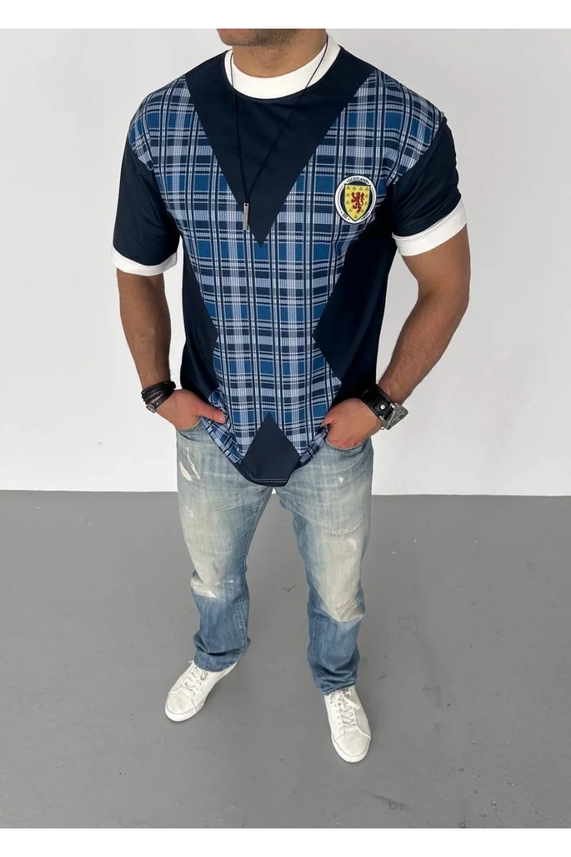 Unisex Bisiklet Yaka Baskılı Oversize T-Shirt