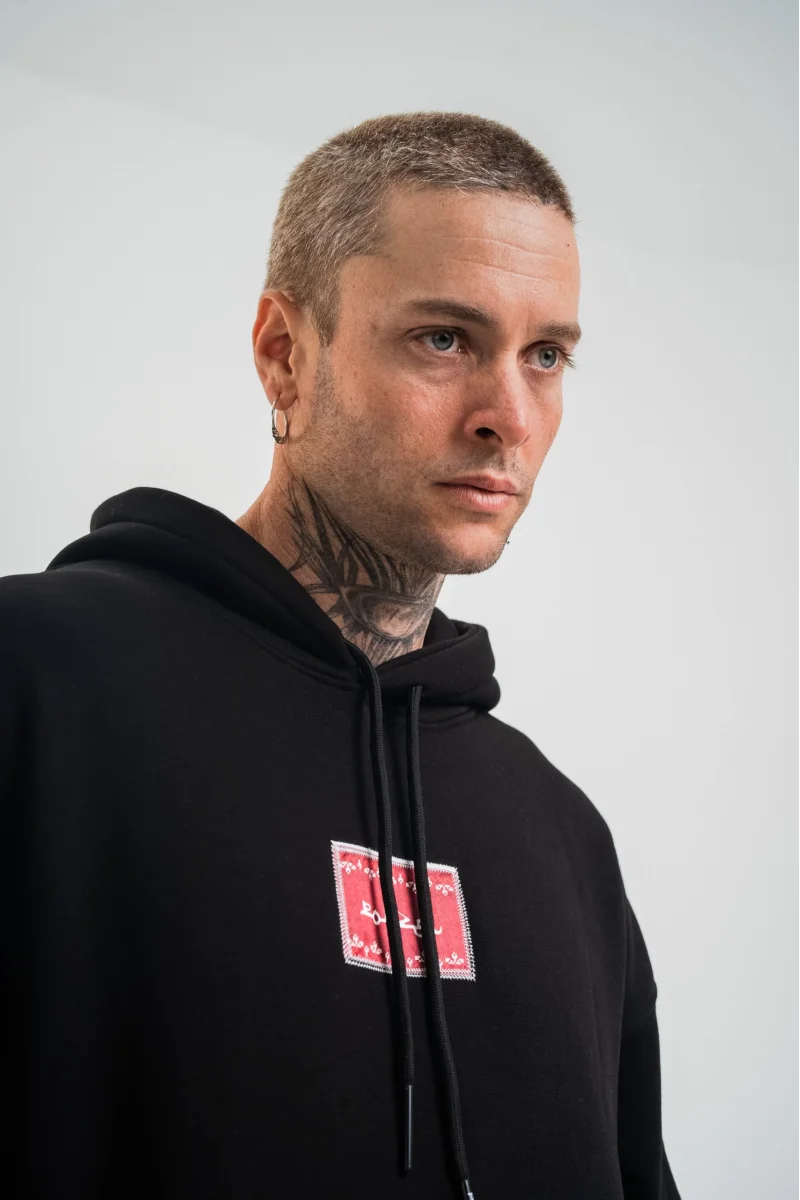 Siyah Kapüşonlu Sweatshirt