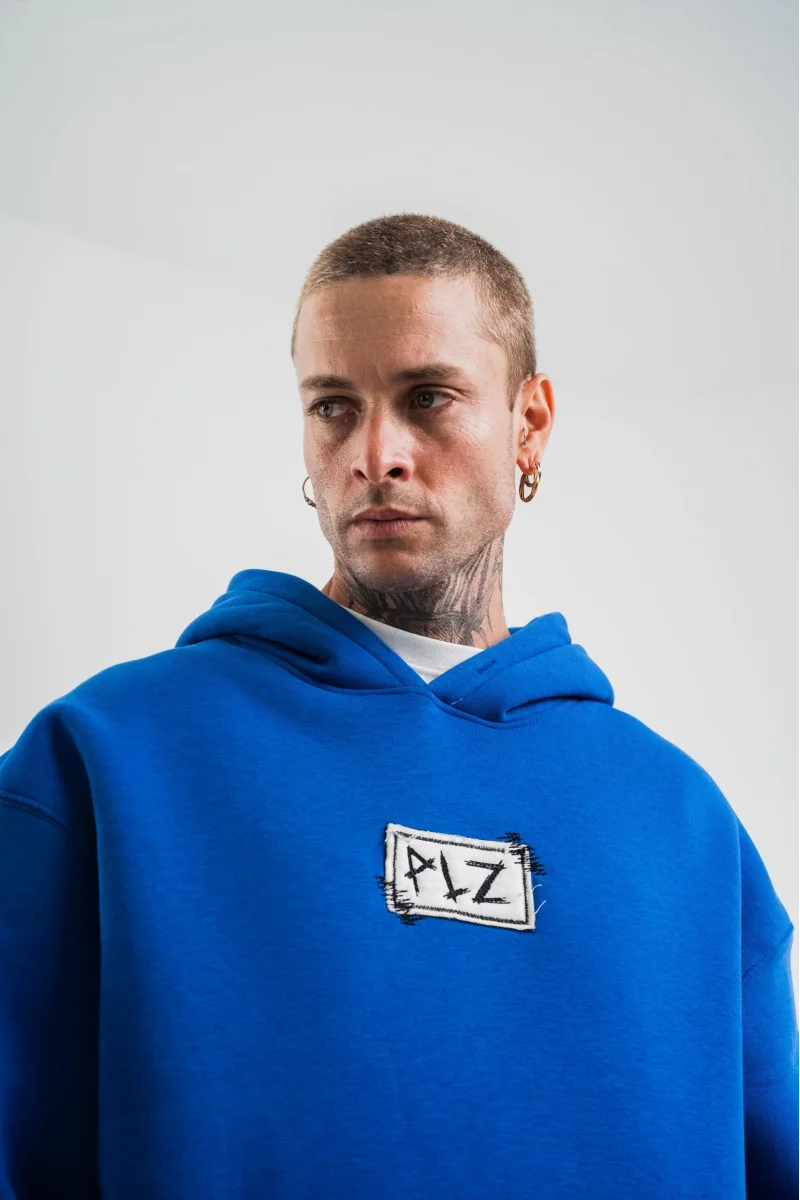 Mavi Kapüşonlu Sweatshirt