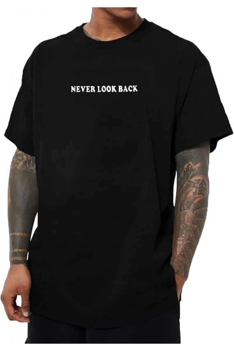 Erkek Bisiklet Yaka Kısa Kol Baskılı T-shirt