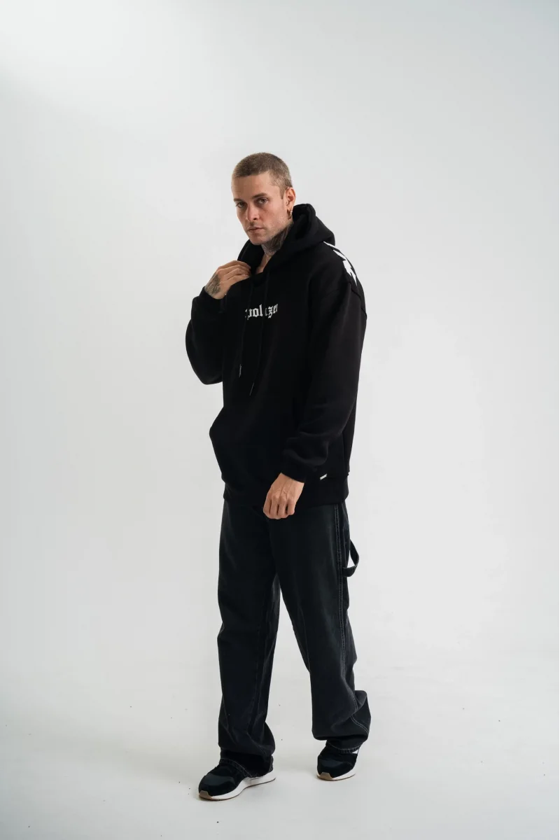 Siyah Kapüşonlu Sweatshirt