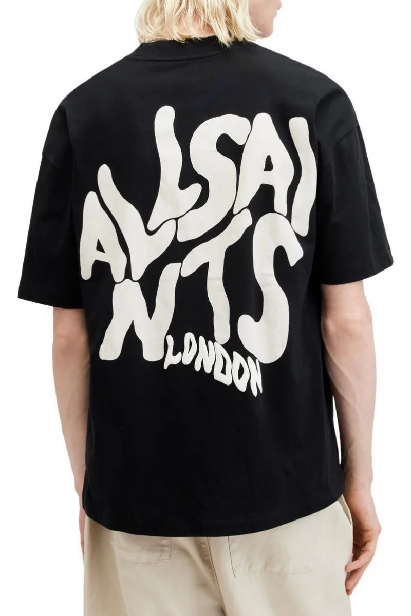 Erkek Baskılı Oversize T-shirt - Siyah