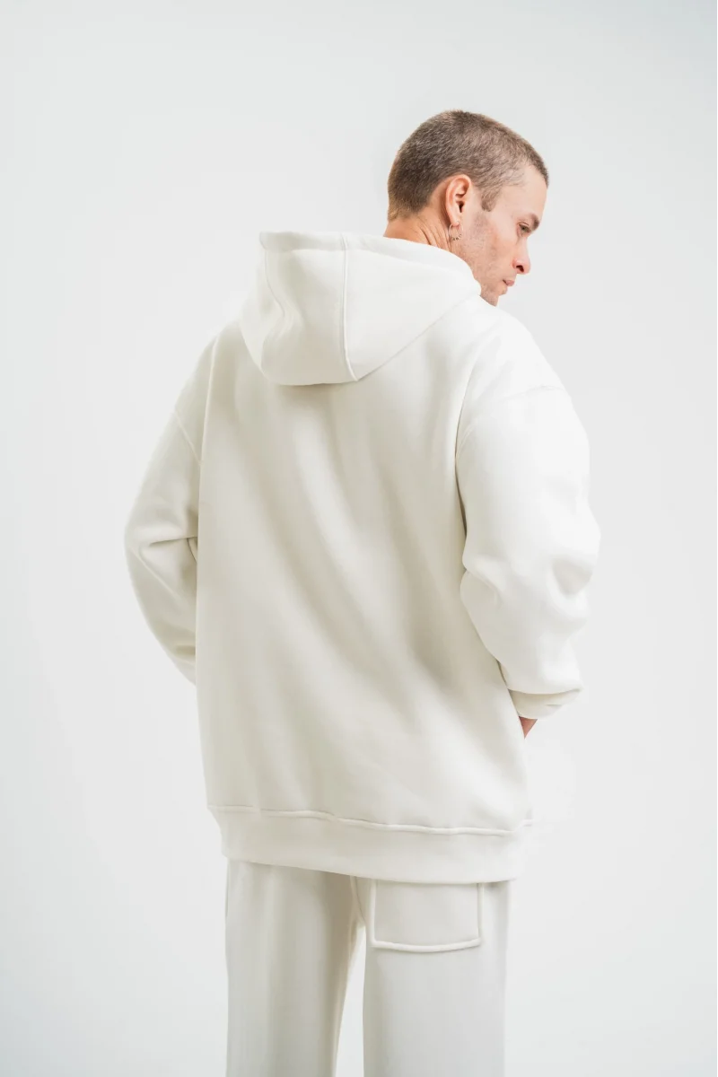 Beyaz Kapüşonlu Sweatshirt