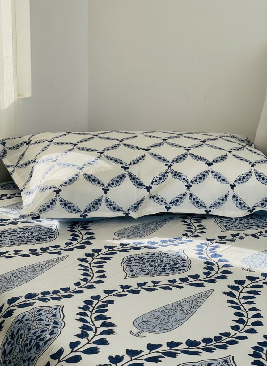 Indigo Bloom Bedsheet